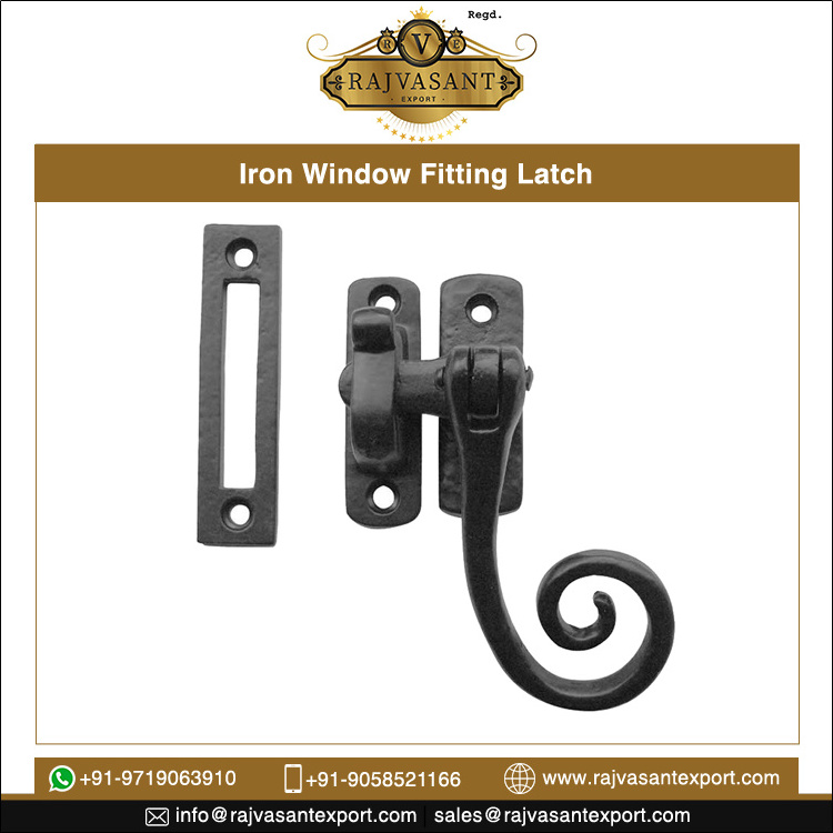 Direct Factory Sale Cast Iron Furniture Original Forgery Monkey/Rat Tail Window Latch in Black