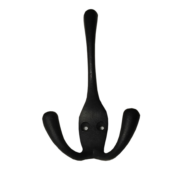 Direct Factory Sale Bulk Selling High Quality Traditional Antique Triple Coat Hook Cast Iron Hanging Hanger