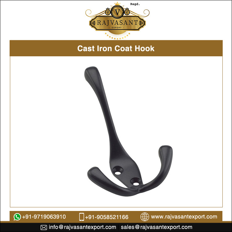 Direct Factory Sale Bulk Selling High Quality Traditional Antique Triple Coat Hook Cast Iron Hanging Hanger