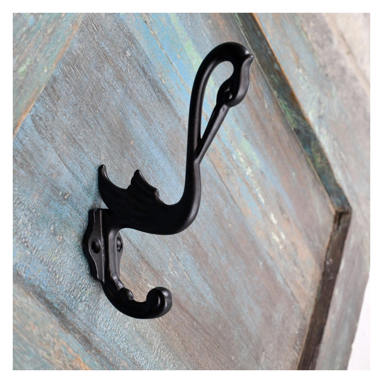 Creative Design Black Color Heavy Duty Best Quality Cast Iron or Brass Coat hooks in Chrome