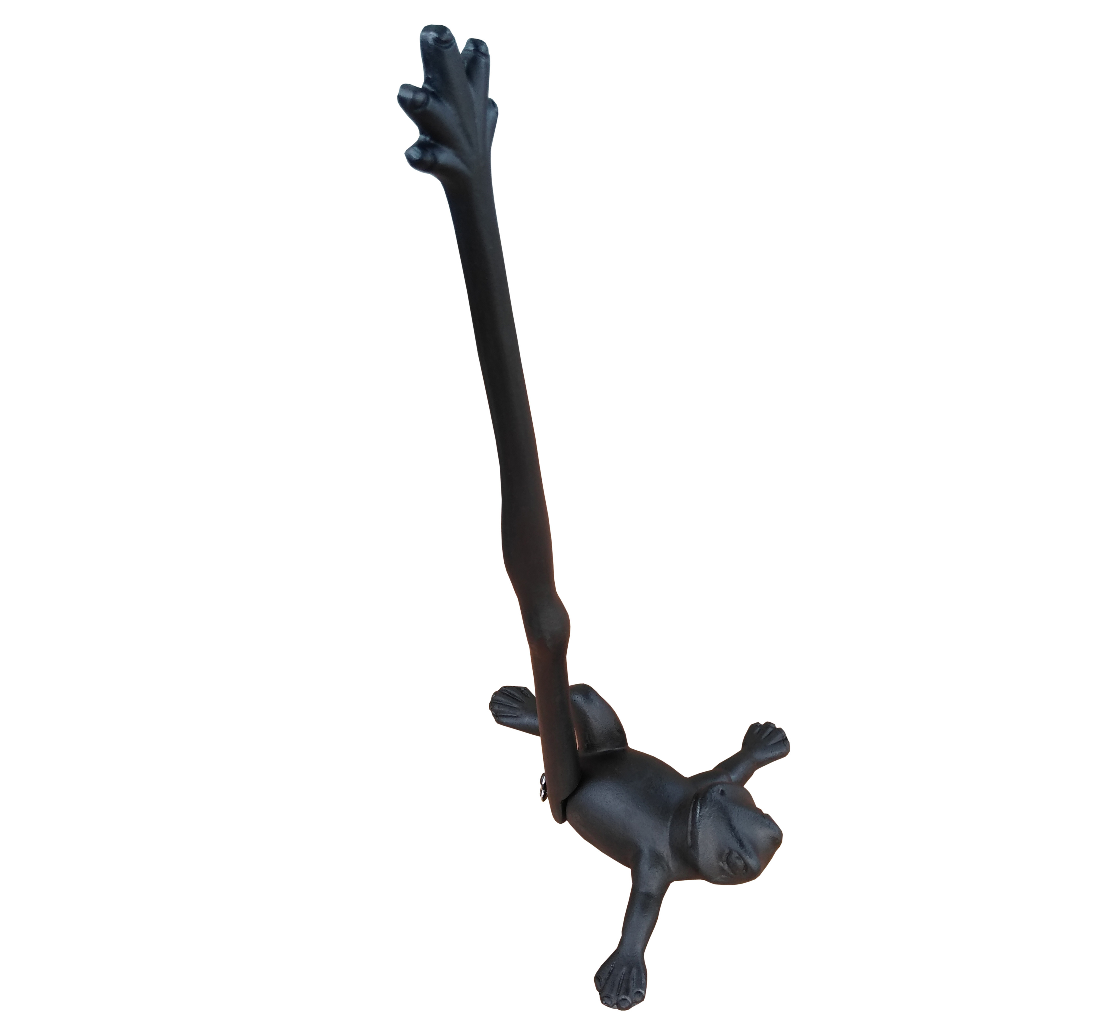 CAST IRON ANTIQUE MATTE BLACK VINTAGE STYLE FROG ANIMALS SHAPED TOILET PAPER HOLDER