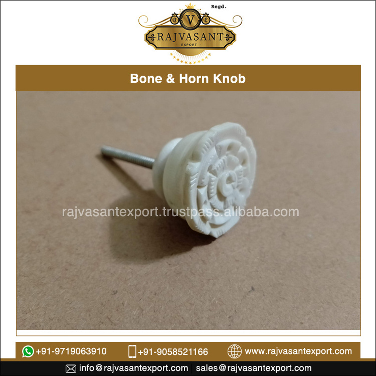 Decorative Handicraft Knobs Top Factory Direct Supply Cabinet Furniture Hardware Bone & Horn Knob from Indian Supplier