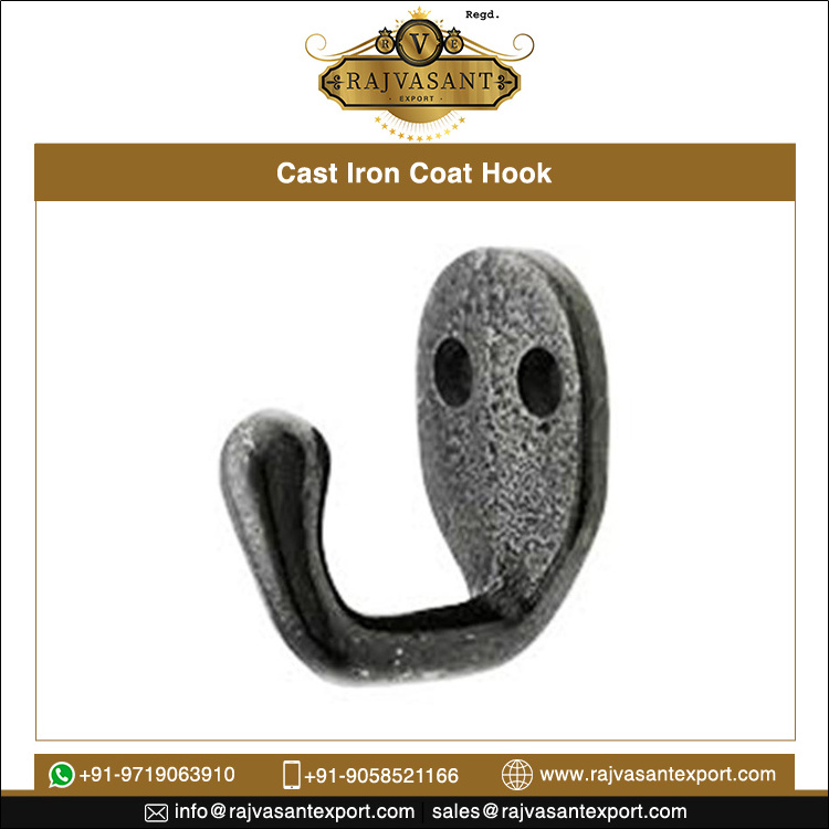 Industrial Antique Style Polished Solid  Rustic Style Cast Iron Coat Hook from Trusted Supplier