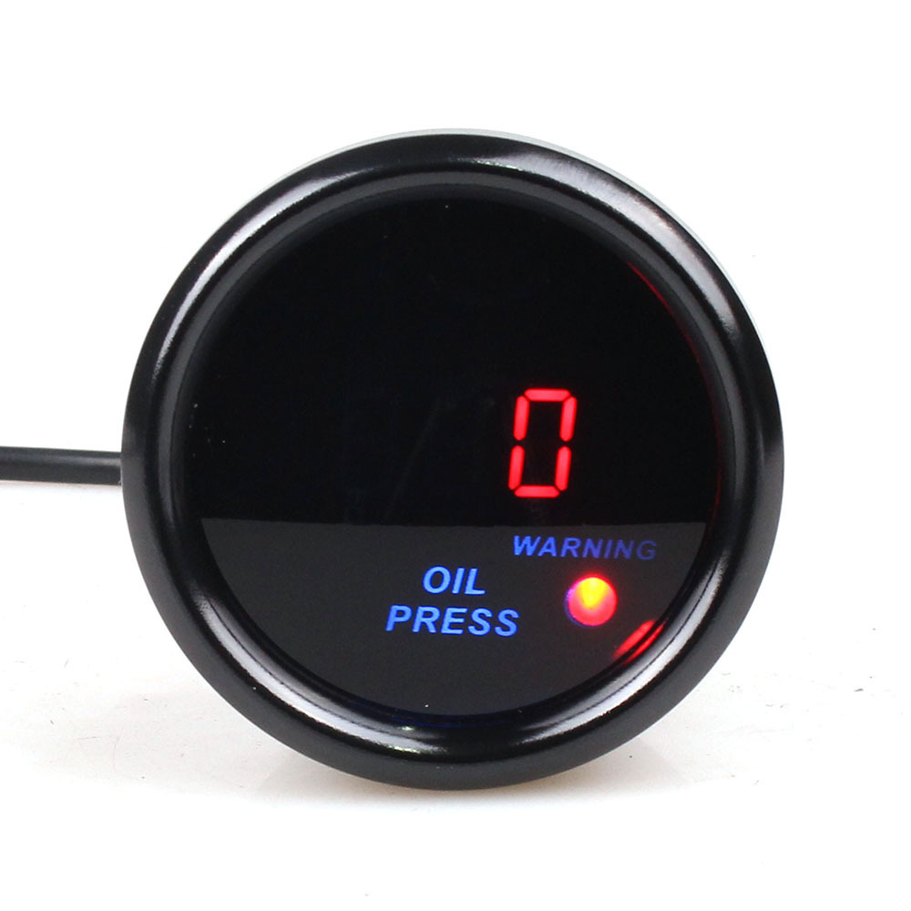 52mm 2inch Led Smoke Lens 0-1Bar Oil Press Auto Gauge Oil Press Gauge For 12V Car Auto Gauge