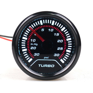 52mm 2inch  Led Clear Lens Car -30-30 PSI Turbo Boost Gauge For Universal Car