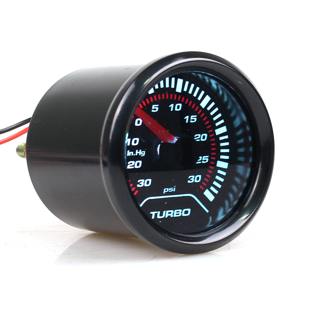 52mm 2inch  Led Clear Lens Car -30-30 PSI Turbo Boost Gauge For Universal Car