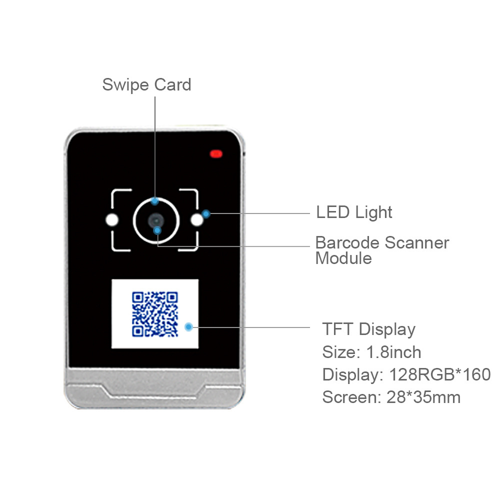 RD009 TCP/HTTP IC ID QR Code Scanner Access Control Reader 4G With Screen QR Wiegand For Turnstile Or Elevator