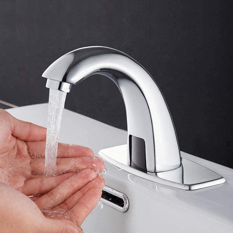 Hands Free Automatic Motion Touchless Chrome Sink Bathroom Basin Sensor Faucet