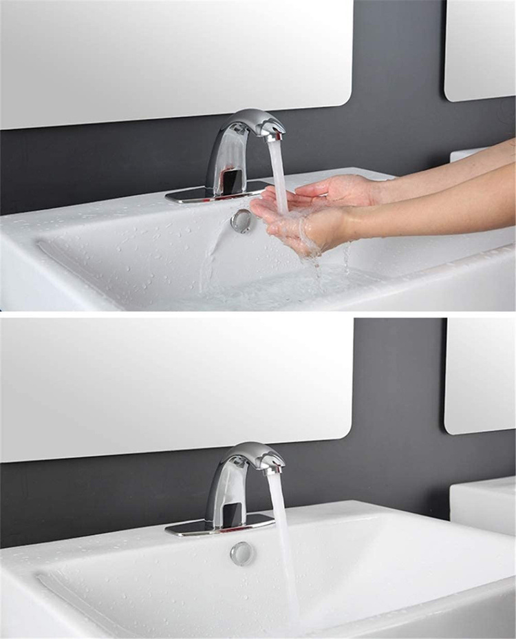 Hands Free Automatic Motion Touchless Chrome Sink Bathroom Basin Sensor Faucet