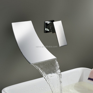 Newest Designer Wall Mounted Basin Faucet Single Handle Waterfall Bathroom Basin Mixer Faucets