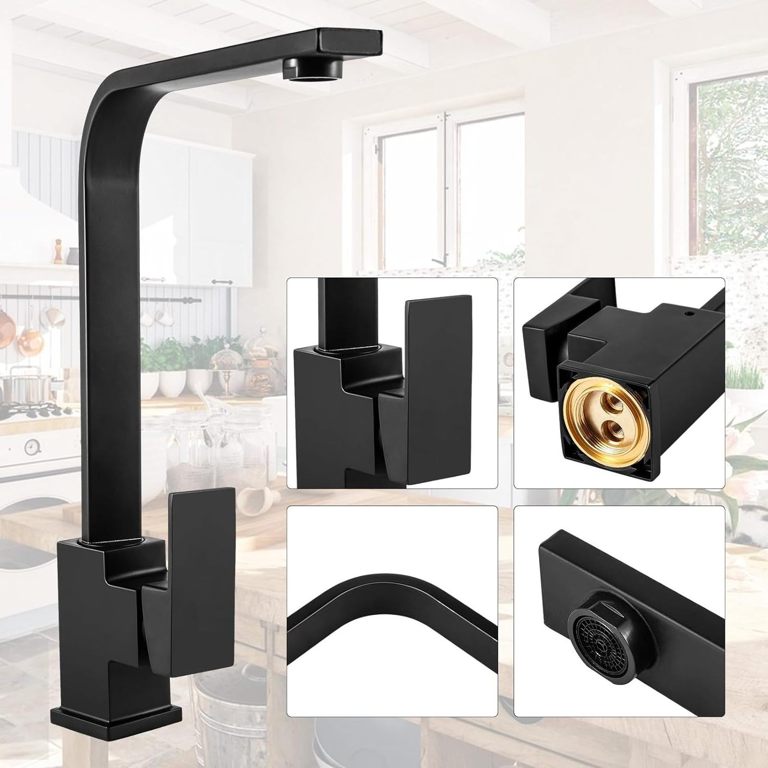 No.6005B Desk Mounted Chrome Brass Kitchen Faucet, Health Kitchen Mixer Tap