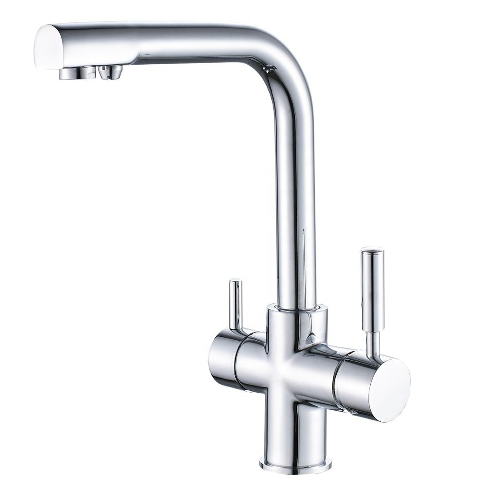 No.23610 Desk Mounted Chrome Brass Kitchen Faucet, Health tri-flow Water Drink Kitchen Mixer Faucet