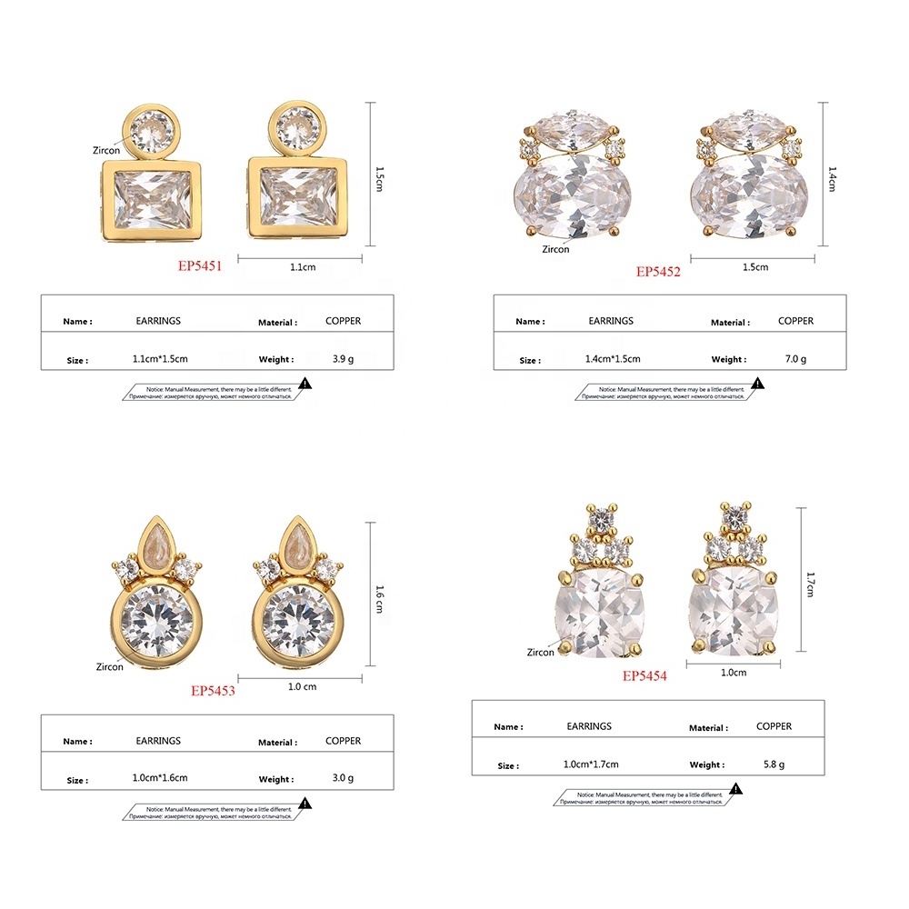 RAKOL EP5459 New Designer Blue Pink Diamond Zircon 18k Gold Plated Stainless Steel Stud statement Earrings Wholesale Jewelry