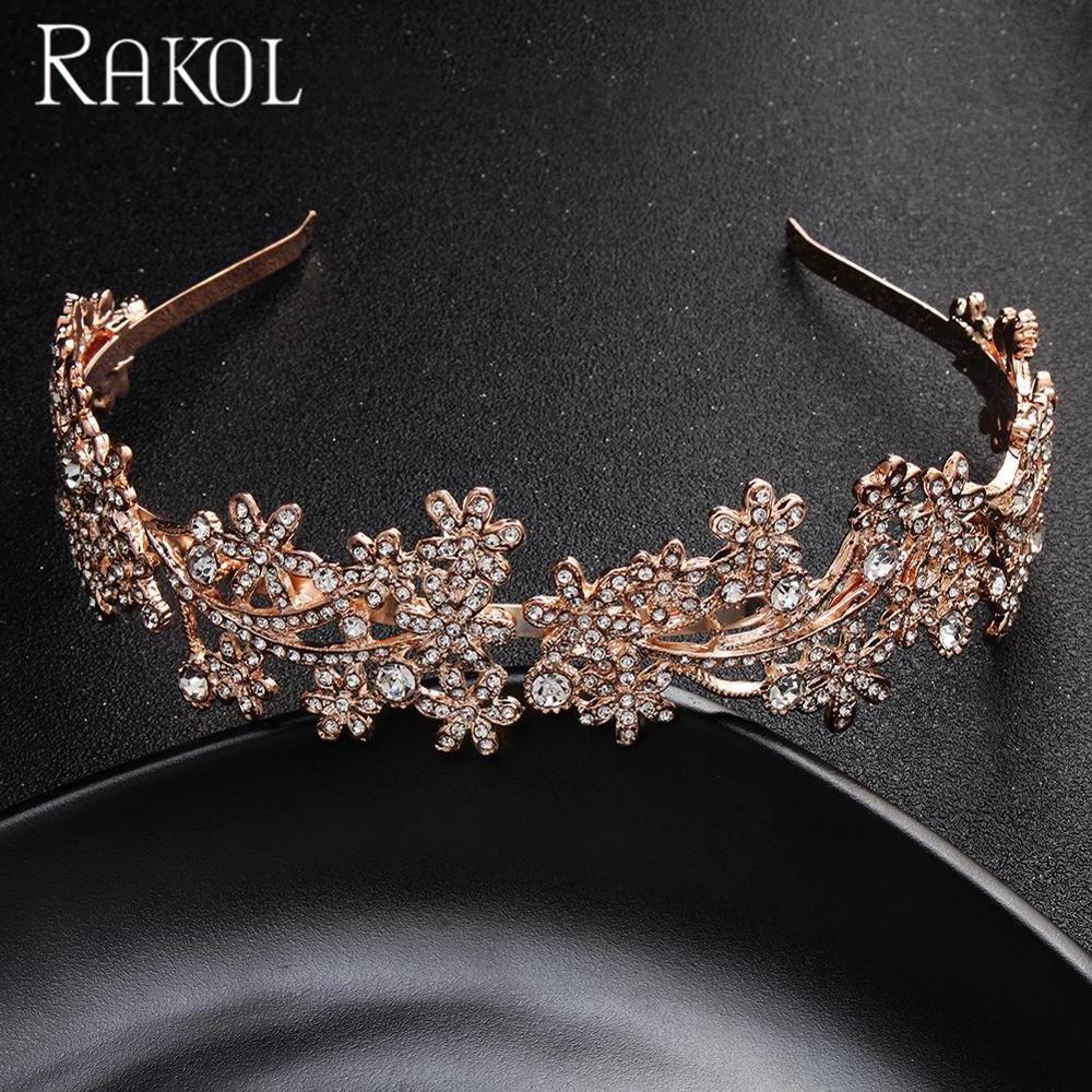 RAKOL HA006 hair jewelry custom made beautiful beauty queen big pageant crowns for sale