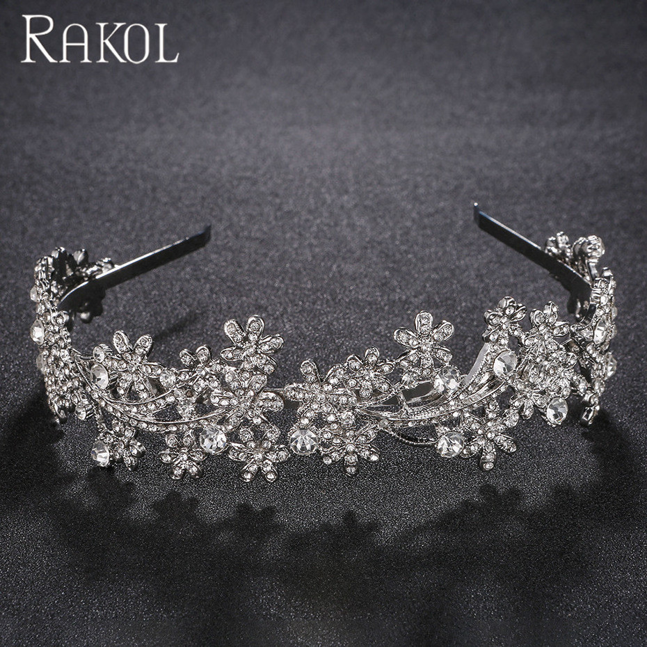 RAKOL HA006 hair jewelry custom made beautiful beauty queen big pageant crowns for sale