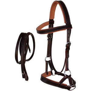 ENGLISH EQUESTRIAN HORSE LEATHER BRIDLE WITH CUSTOM MULTI COLOR SOFTY PADDING PLAIN HALTER BRIDLE AVAILABLE IN FULL COB P-ONY