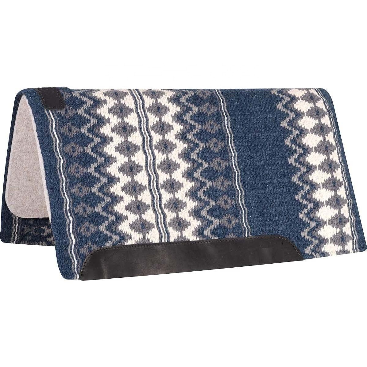 WHOLESALE EQUESTRIAN HORSE WESTERN SADDLE PAD NEWZEALAND WOOL MATERIAL WITH DD LEATHER PATCH CUSTOMIZE INNER MATERIAL SUPPLIER