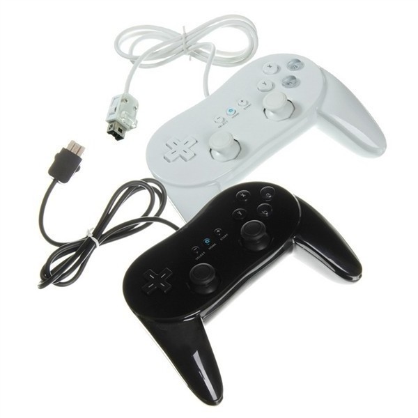 RALAN Bull Horn Handle for Wii Classic 2 Generation Pro Gaming Controller Wired Handle Switch for Wii