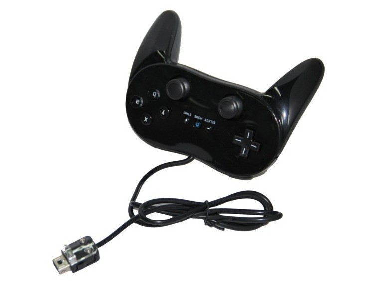 RALAN Bull Horn Handle for Wii Classic 2 Generation Pro Gaming Controller Wired Handle Switch for Wii