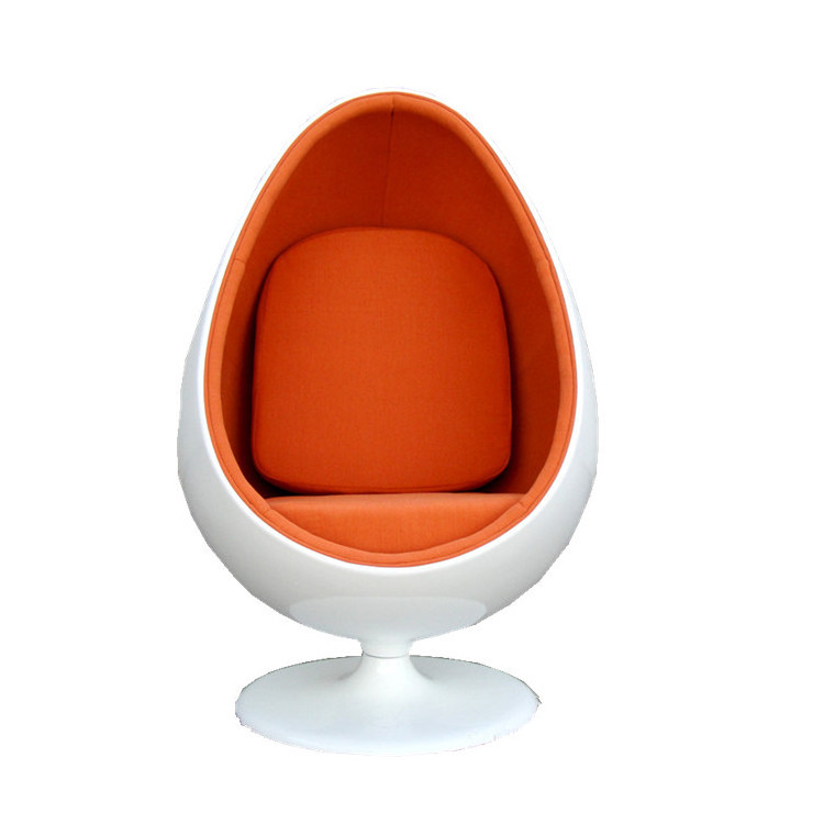 Simple Modern Fashion Living Room Ball Style Swivel Leisure Fiberglass Egg Pod Chair with Stand lounge office chair