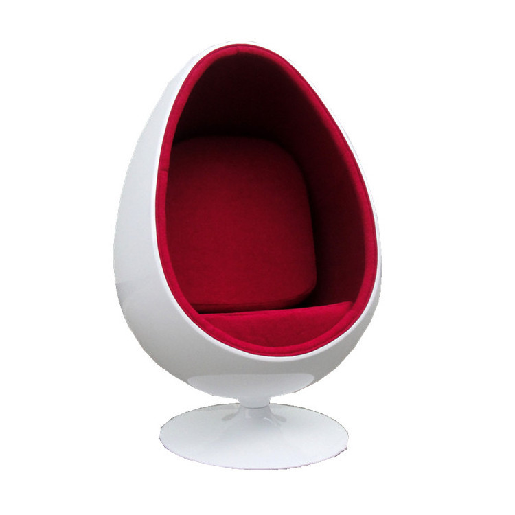 Simple Modern Fashion Living Room Ball Style Swivel Leisure Fiberglass Egg Pod Chair with Stand lounge office chair