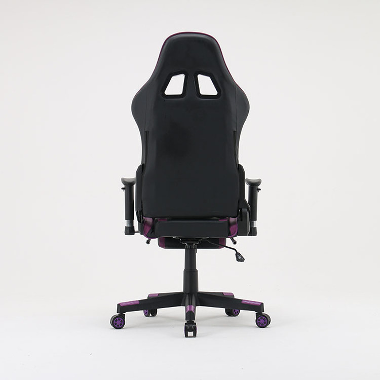 Black Purple led rgb computer PC game chair gaming pu leather silla gamer massage racing gaming chair with lights and speakers