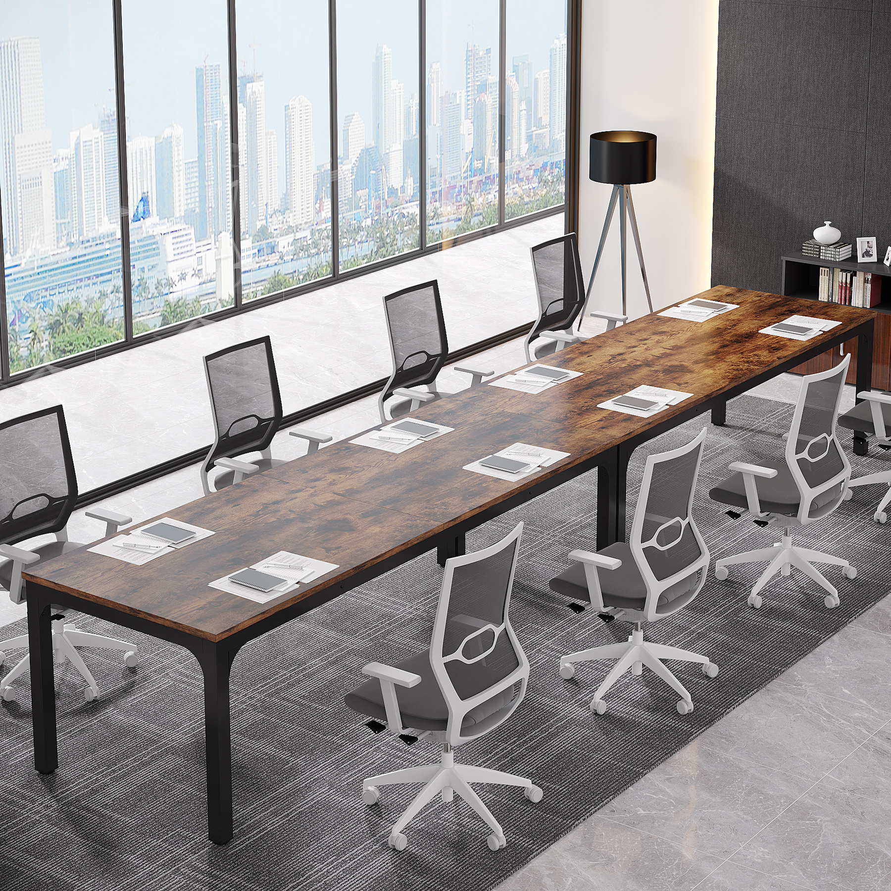 Amazon Hot Wooden Rectangle Meeting Seminar Business Workstation Conference Table Double 2 Person Office Desks