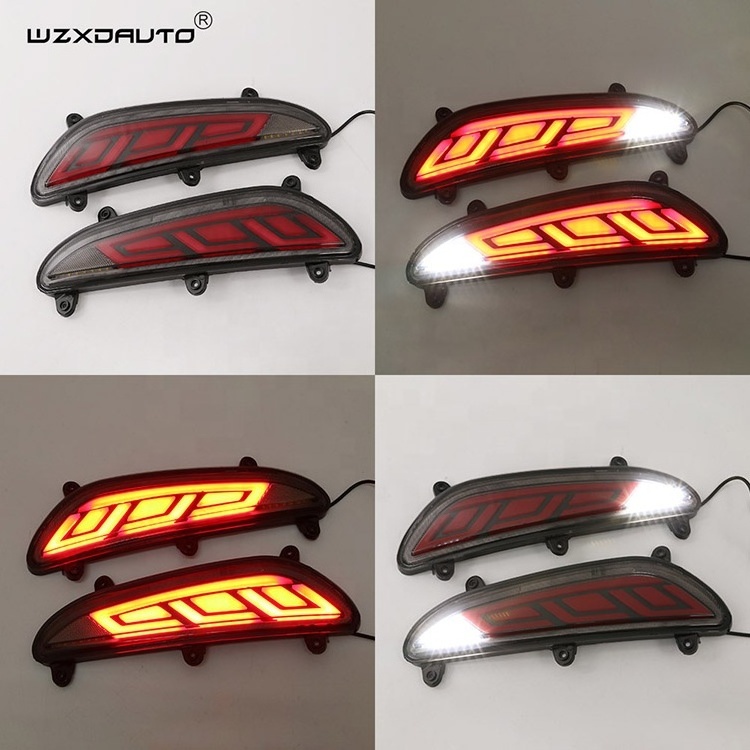 WZXD New Arrival Led Rear Bumper Light Drl Daytime Running Fog Light Elite Reflector For Hyundai I20 2015-2017