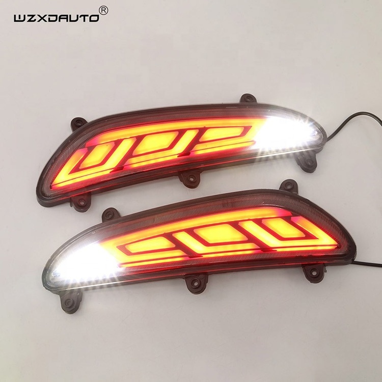 WZXD New Arrival Led Rear Bumper Light Drl Daytime Running Fog Light Elite Reflector For Hyundai I20 2015-2017