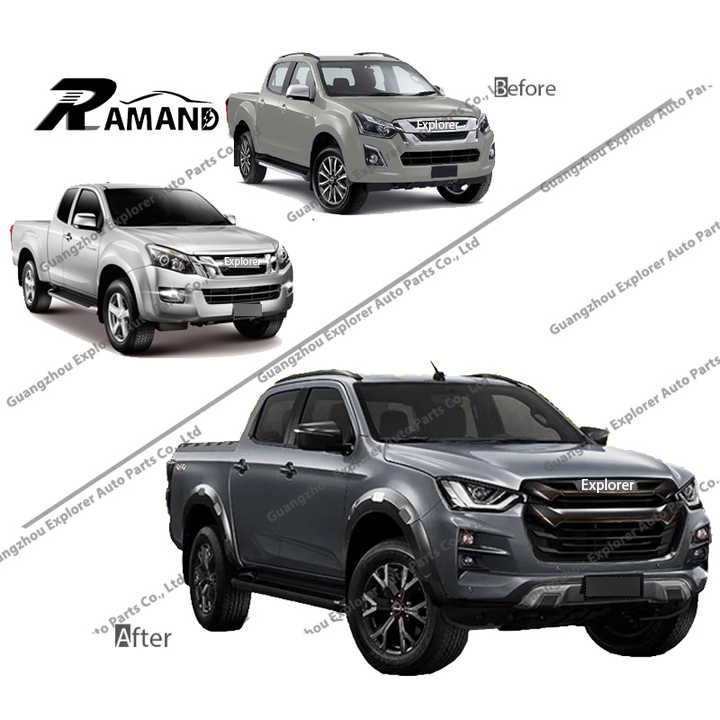 Ramand Bodykit for D-max 2012-2020 to 2023 Modification Parts Front Bumper for isuzu dmax 2014 body kit de cuerpo para