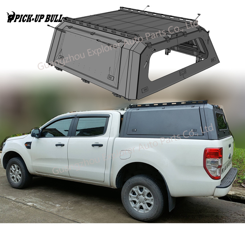 Ramand Steel Canopy for Ranger Raptor 4X4 Pickup with Three Doors Window Canopy Bed Tonneau Cover for  Ranger Canopy