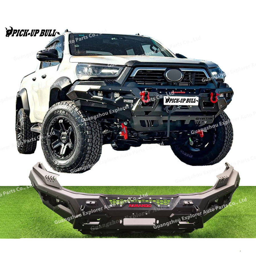 Front Bumper Bar Auto Body Systems Armando Revo Steel for Hilux REVO ROCCO 2021 Front Bumper Car Bumpers Black Toyota 2020-