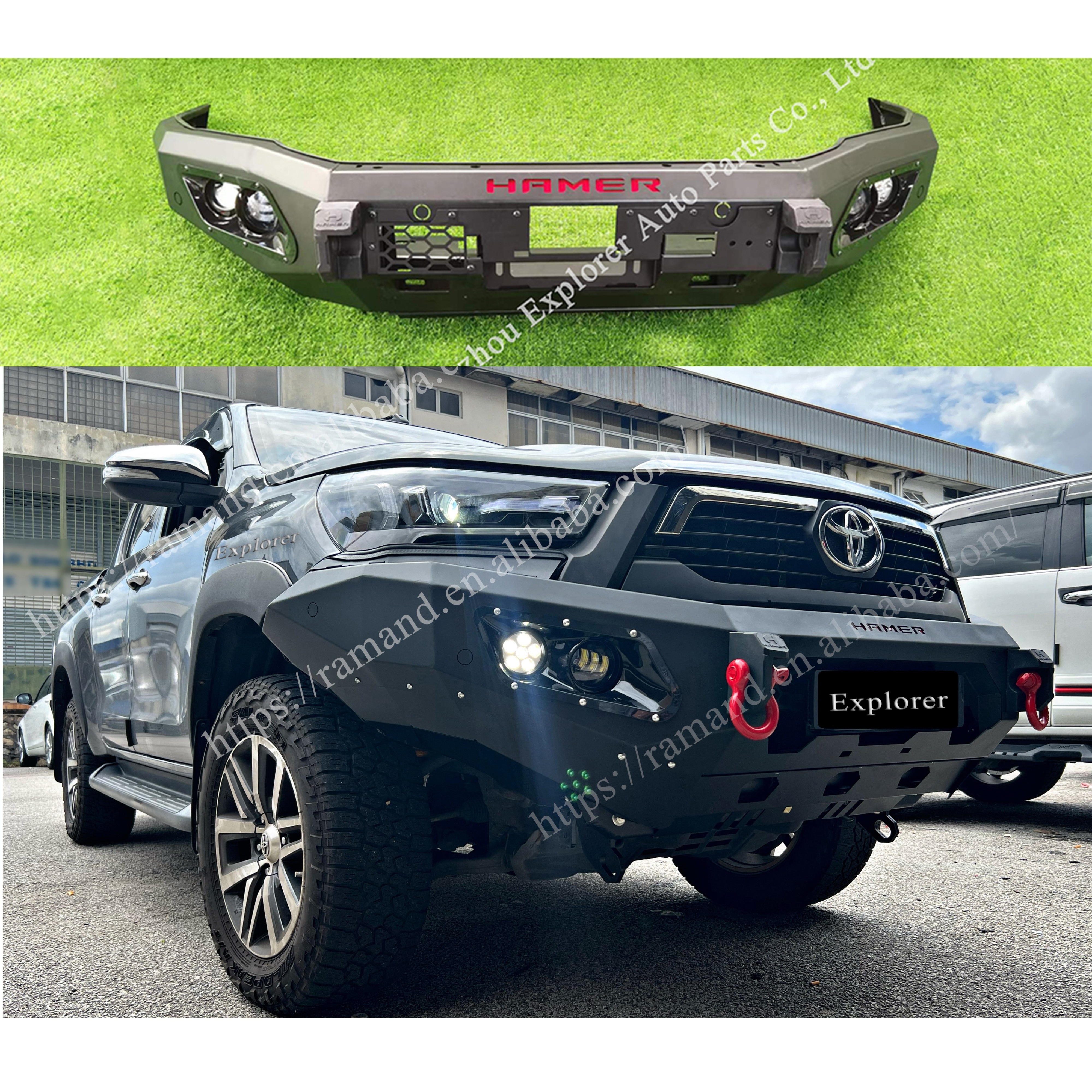 HM Hilux REVO ROCCO Steel Front Bumper Bumper Bar Car Bumpers Auto Body Systems 2015-2021 Steel Auto Lighting Parts