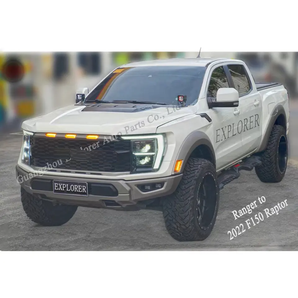 Ranger T6 T7 T8 convert to 2023 F150 Raptor Facelift Bodykit for Ranger 2012-2021 upgrade F150 Gun3 T9 2023 Steel body kit