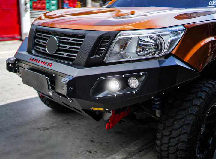 H Navara NP300 Steel Front Bumper for Nissan Navara NP300 2015-2022 Black Z33 350z Fairlady Z V3 Front Bumper with LED and Hooks