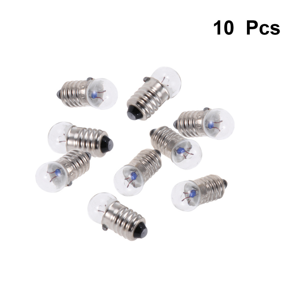 10pcs E10 Flashlight Small Electric Bead Light Bulb 2.5V 0.3A Student Physics Experiment Small Bulb Lamp