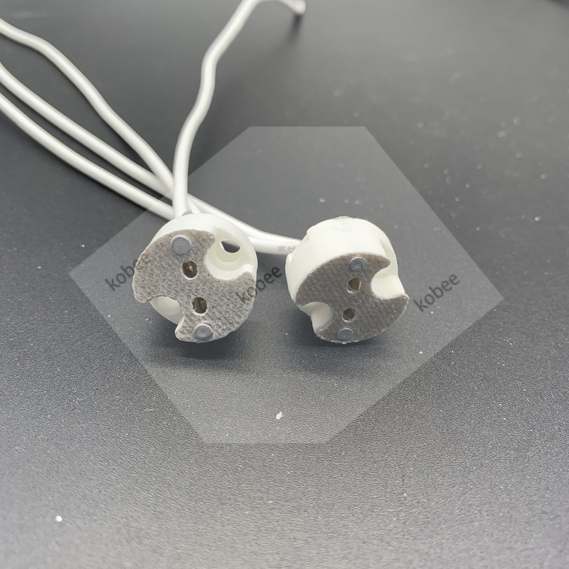 20PCS MR16 MR11 GU5.3 G4 Lamp Holder Bulb Base with Wire Ceramic Halogen Socket Pottery Connector 12V - 250V Led Light New JQ