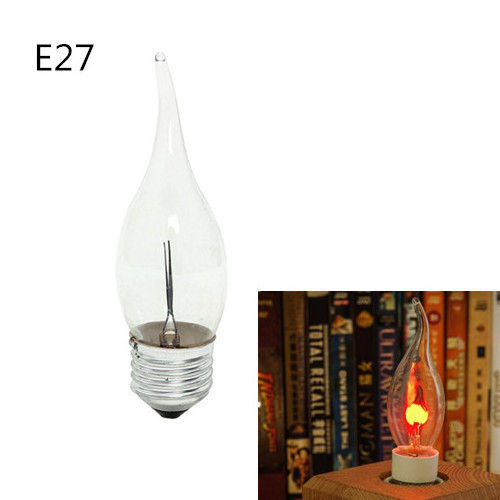 5-10PCS Edison Bulb E14 E27 3W C35 C35L 220V Flame Fire Lighting Vintage Flickering Effect Tungsten Novel Candle Tip Lamp Orang