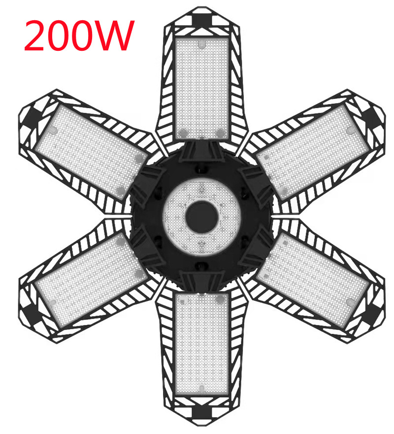 Folding Garage Lighting 80W 100W 200W 300W LED Light B22 E26 E27 E39 E40 Ceiling Lamp LED High Bay Lights UFO Deformable Bulb