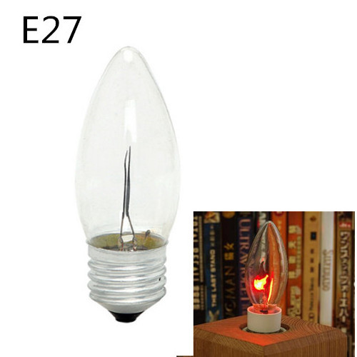 5-10PCS Edison Bulb E14 E27 3W C35 C35L 220V Flame Fire Lighting Vintage Flickering Effect Tungsten Novel Candle Tip Lamp Orang