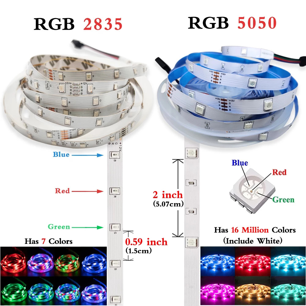 5-20M LED Strip Lights RGB 5050 2835 Bluetooth Wifi Control Waterproof Flexible Tape TV Backlight Room Home Decoration Luces Led