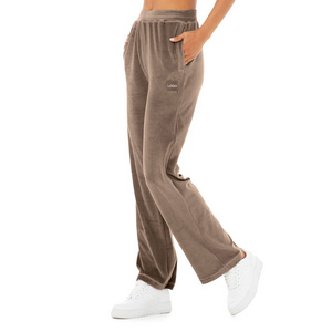 Woman Long Pants Velour High Waist Glimmer Wide Leg Pant Plus Size Jumpsuits Casual Loose Pants and Trousers