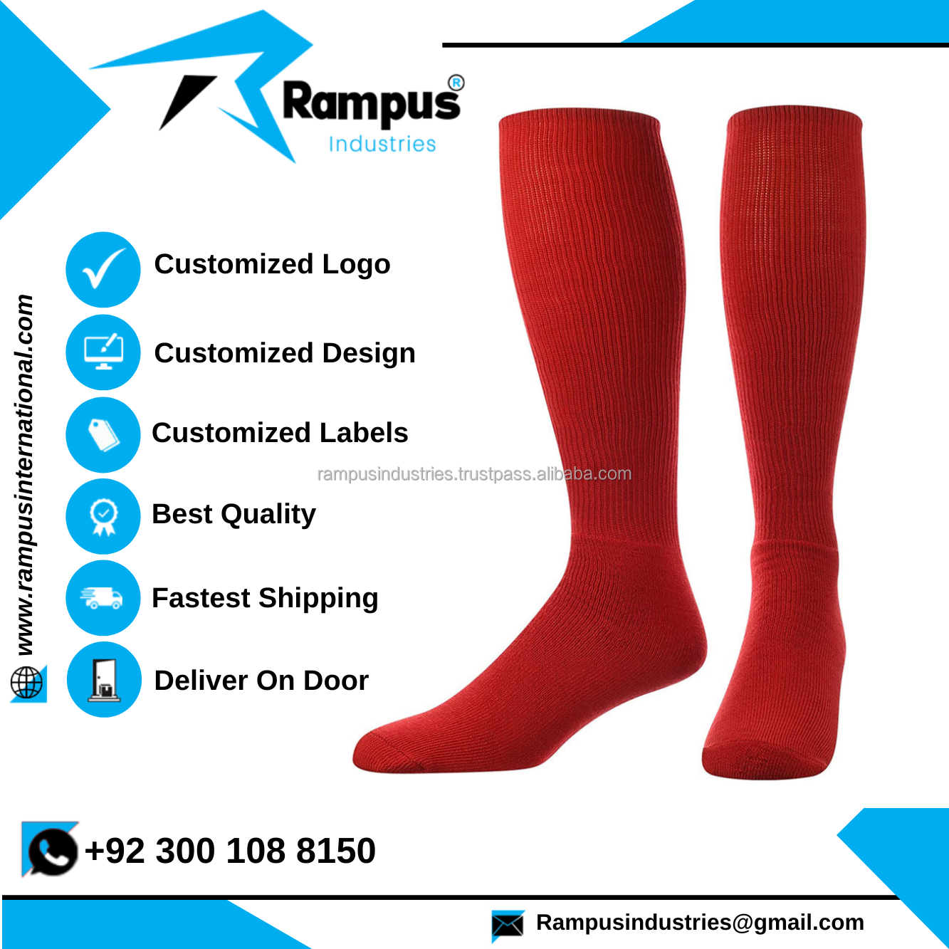 Custom Designed Logo High Quality Men's Knit Socks Sports Socks Crew Grip Socks im WholeSale