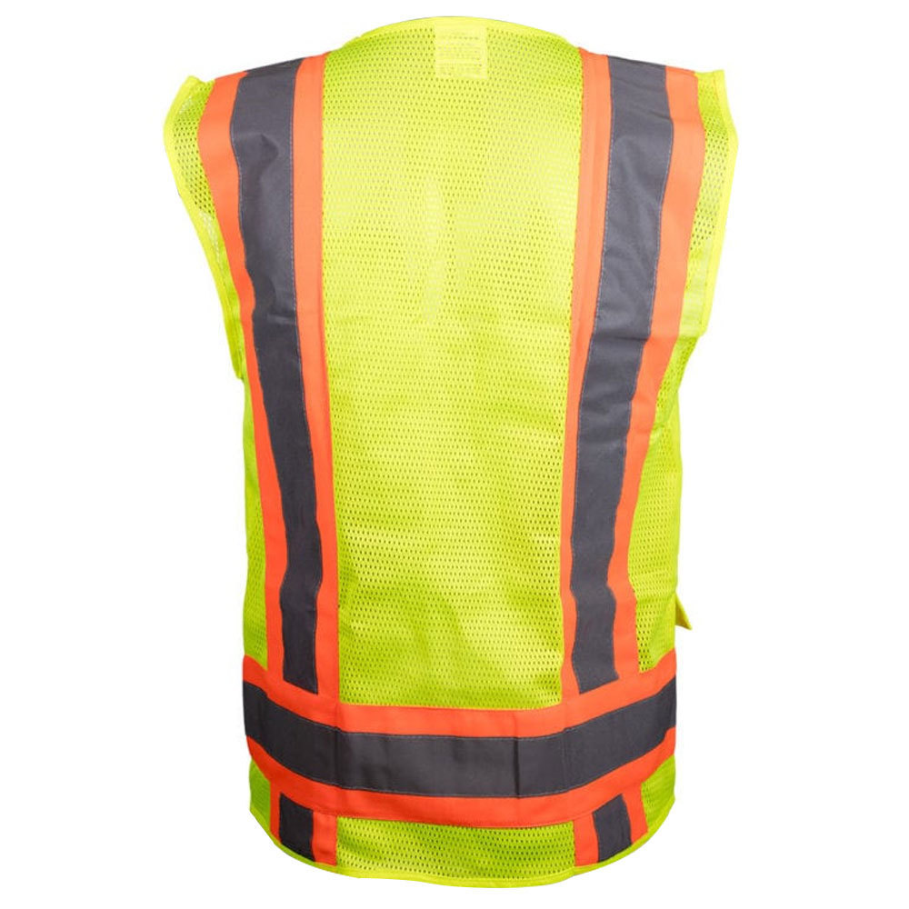 Wholesale Neon Safety Vest with Reflective Strips Custom Multi-Pockets Practical Reflective Worker Vests Jacket