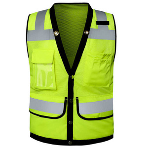 Road High Visibility Safety Reflection Vest Fluorescent Yellow Cheap Reflective West Hi Vis Running Safety Worker Vests