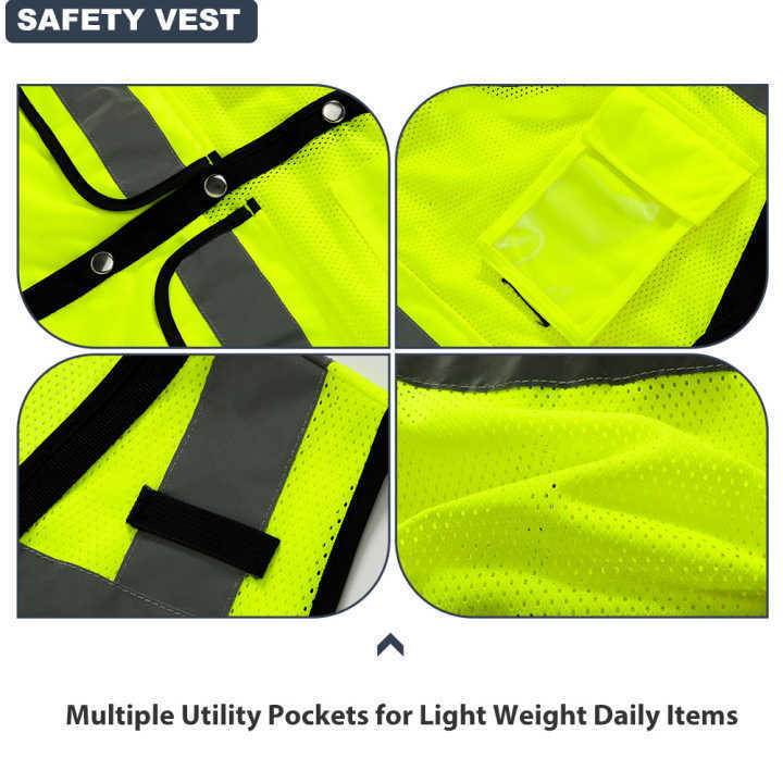 Road High Visibility Safety Reflection Vest Fluorescent Yellow Cheap Reflective West Hi Vis Running Safety Worker Vests