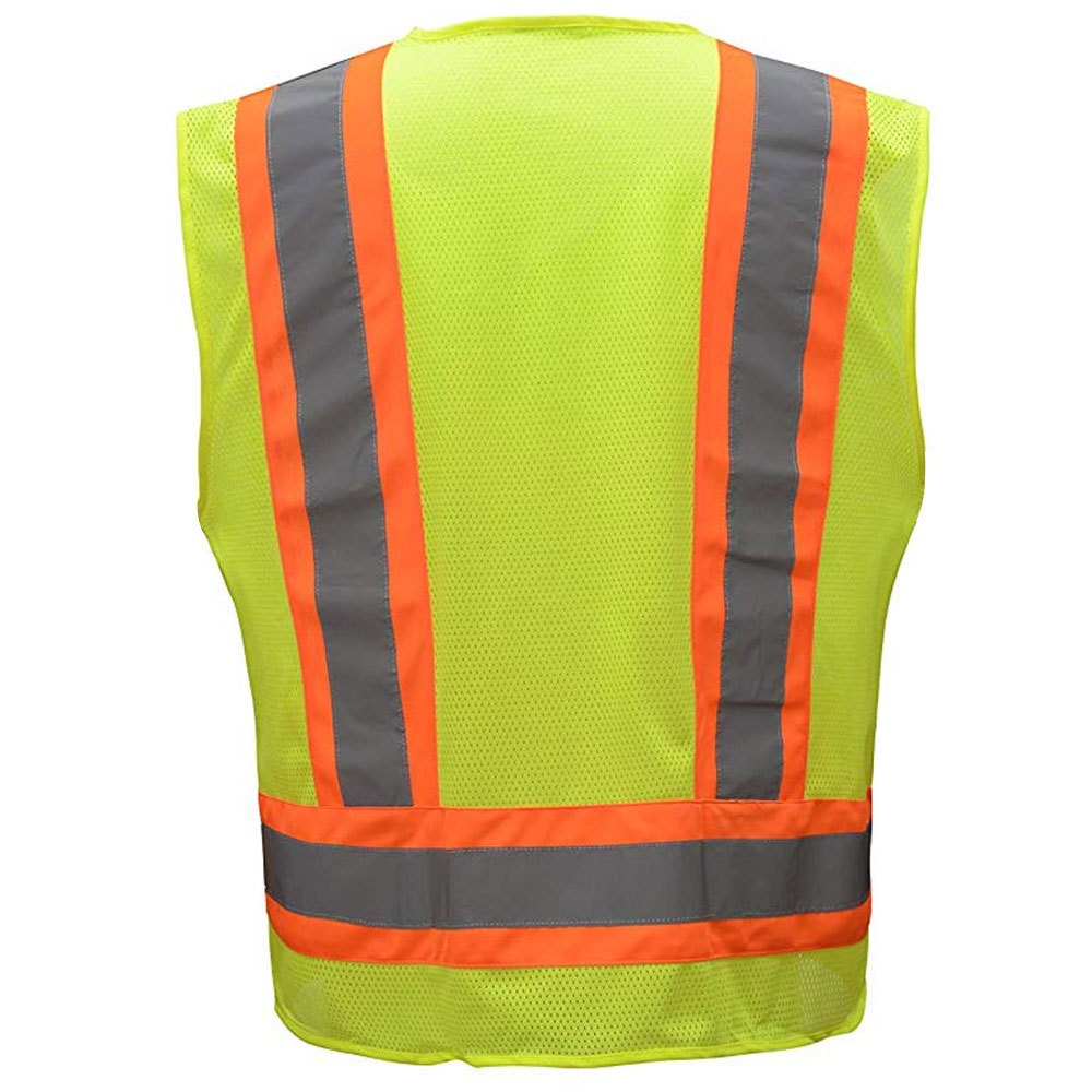 High Visibility Viz Vest Reflective Safety Custom Color Traffic Waistcoat Construction Work Standard Vest / Coat