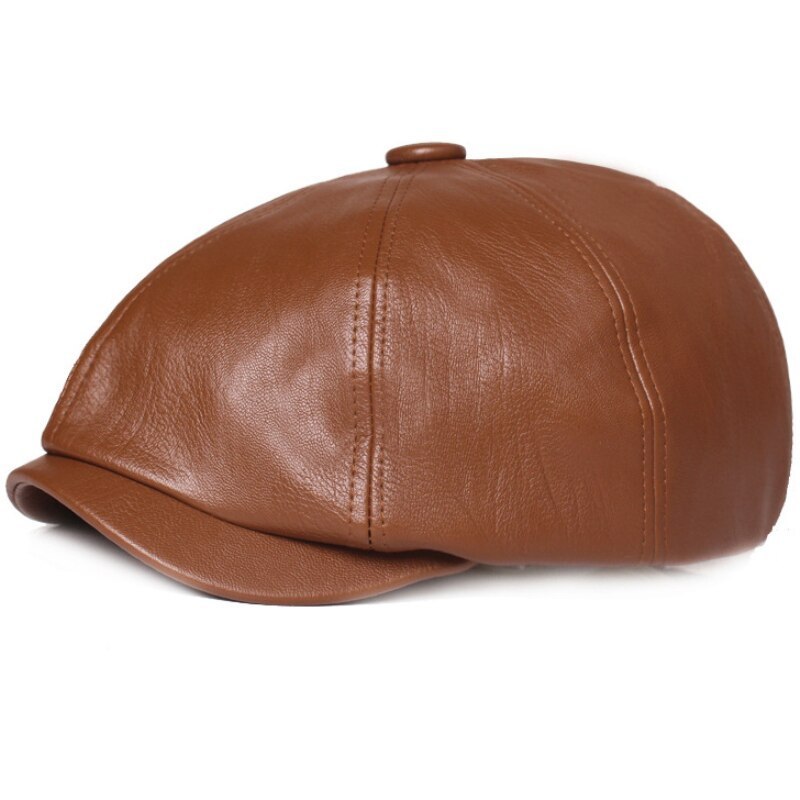 New Winter Season Man Genuine Leather Baseball-Caps Male Casual Cowhide Belt Ear Warm 56-60 Adjustable Hats