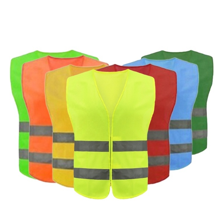 Mesh Hook Loop Safety Vest Security Vest Work Hi Vis Reflective Vests Hot in China Yellow Orange OEM Customized PVC Logo Fabric