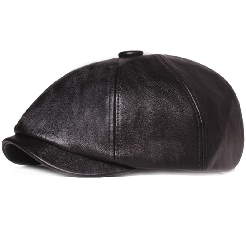 New Winter Season Man Genuine Leather Baseball-Caps Male Casual Cowhide Belt Ear Warm 56-60 Adjustable Hats